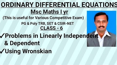 #ODE #linearly #independent #dependent #wronskian #important #problems