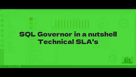 SQL Governor in a nutshell - Technical SLA