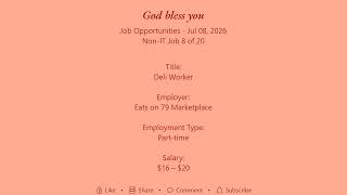 Daily Non-IT Jobs Opportunities 2026-07-08