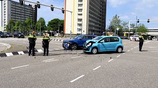 Verkeerschaos (en bekeuringen) na forse aanrijding op Plein 40-45