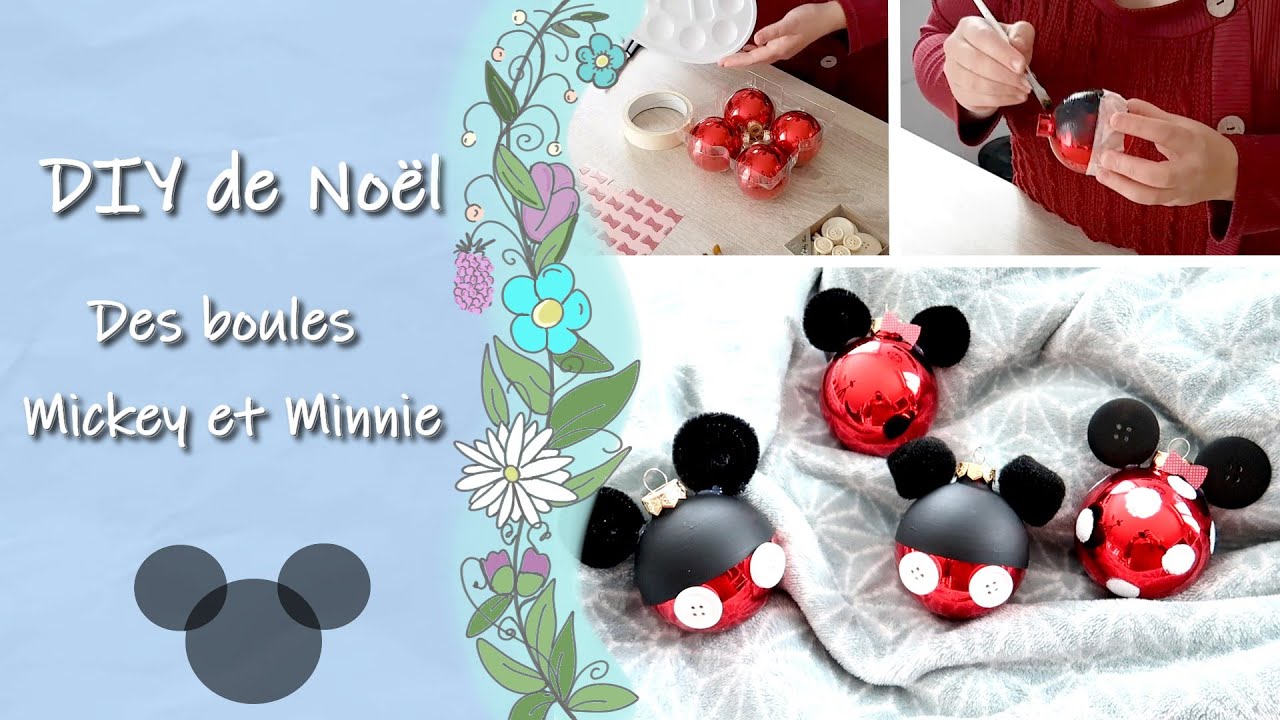 MICKEY MOUSE Boules de Noël Mickey et Minnie 