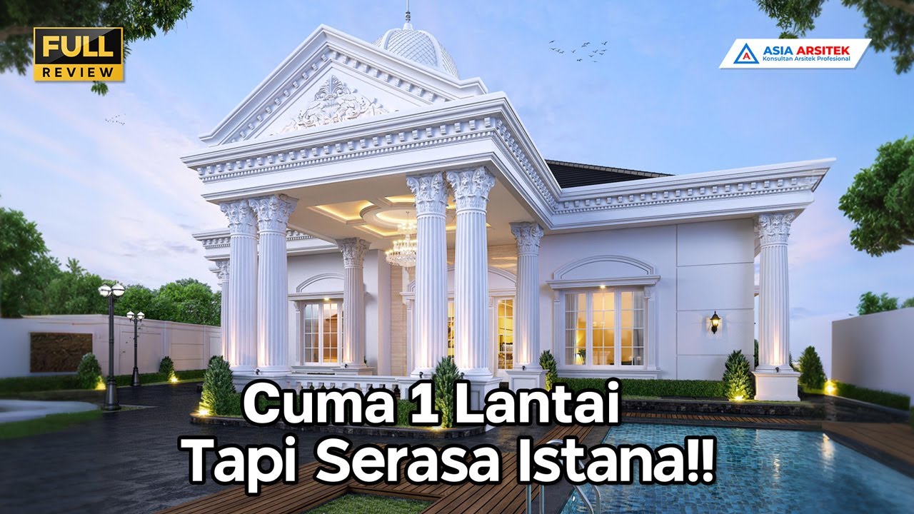 WOWW Desain Rumah Mewah Klasik 1 Lantai 4 Kamar