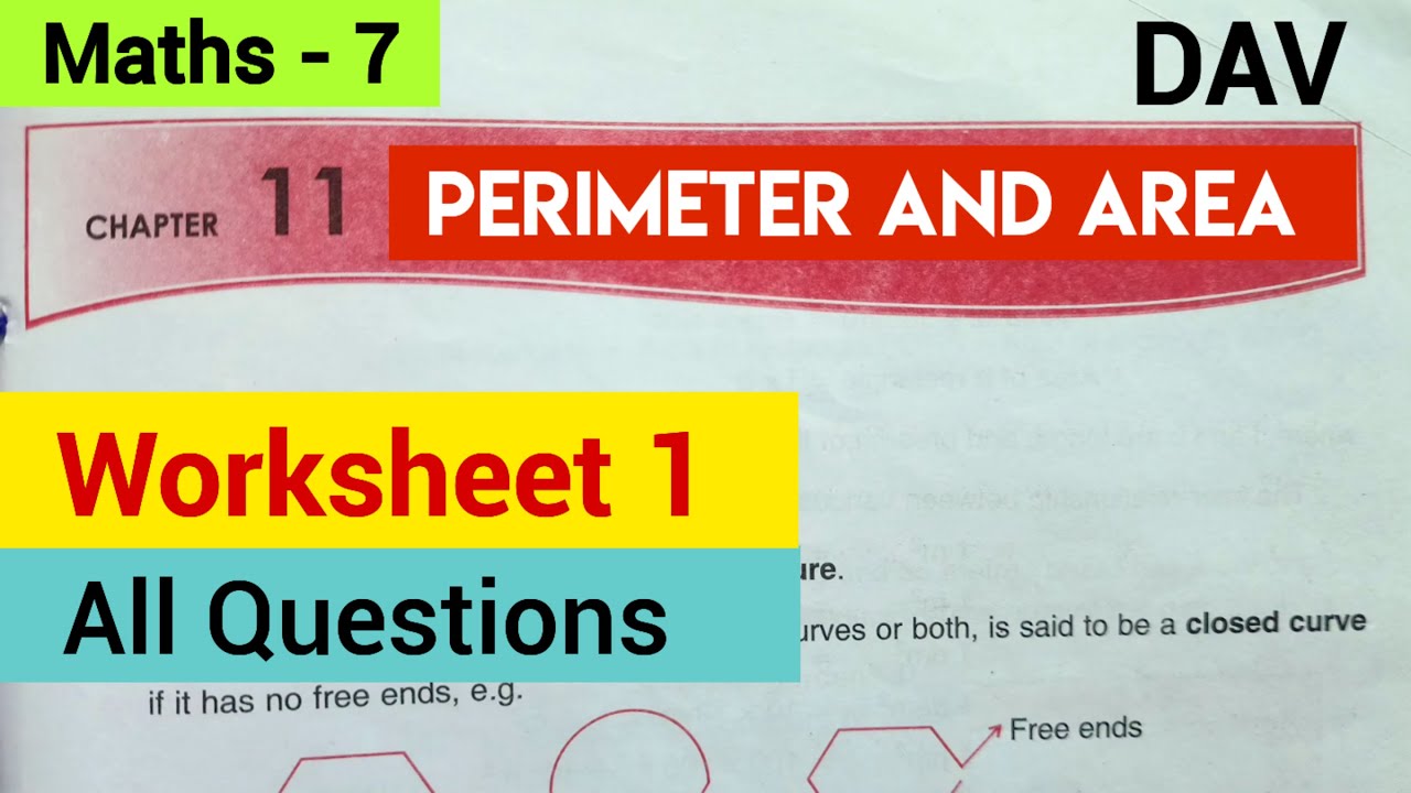 DAV Maths class 7 Chapter 11 worksheet 1 - All Questions - YouTube