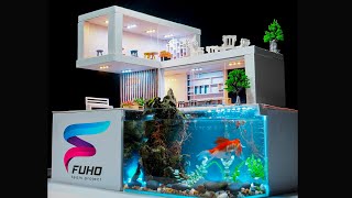 FANTASTIC Modern house !Build An Mini house model &amp; Goldfish Aquarium   #construction #diy