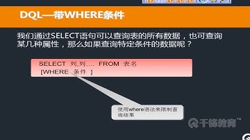千锋软件测试教程：13 dql应用