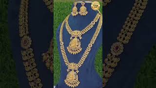 ✨Stunning Temple Jewelry Set | Bridal Lakshmi Haram & Choker Necklace✨#shorts