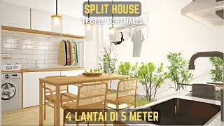 5X12 METER DESAIN RUMAH SPLIT HOUSE DENGAN 4 LANTAI #minimalist 5X12 METER DESAIN RUMAH SPLIT HOUSE DENGAN 4 LANTAI #minimalist