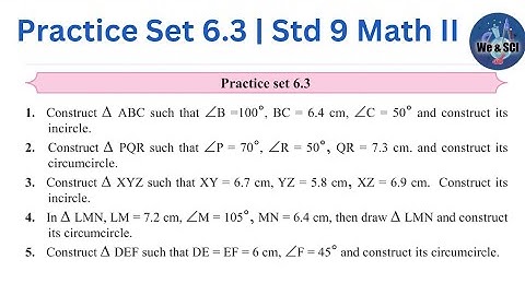 Practice Set 6.3 | L.6 Circle | 9th Math II Std 9 Geometry