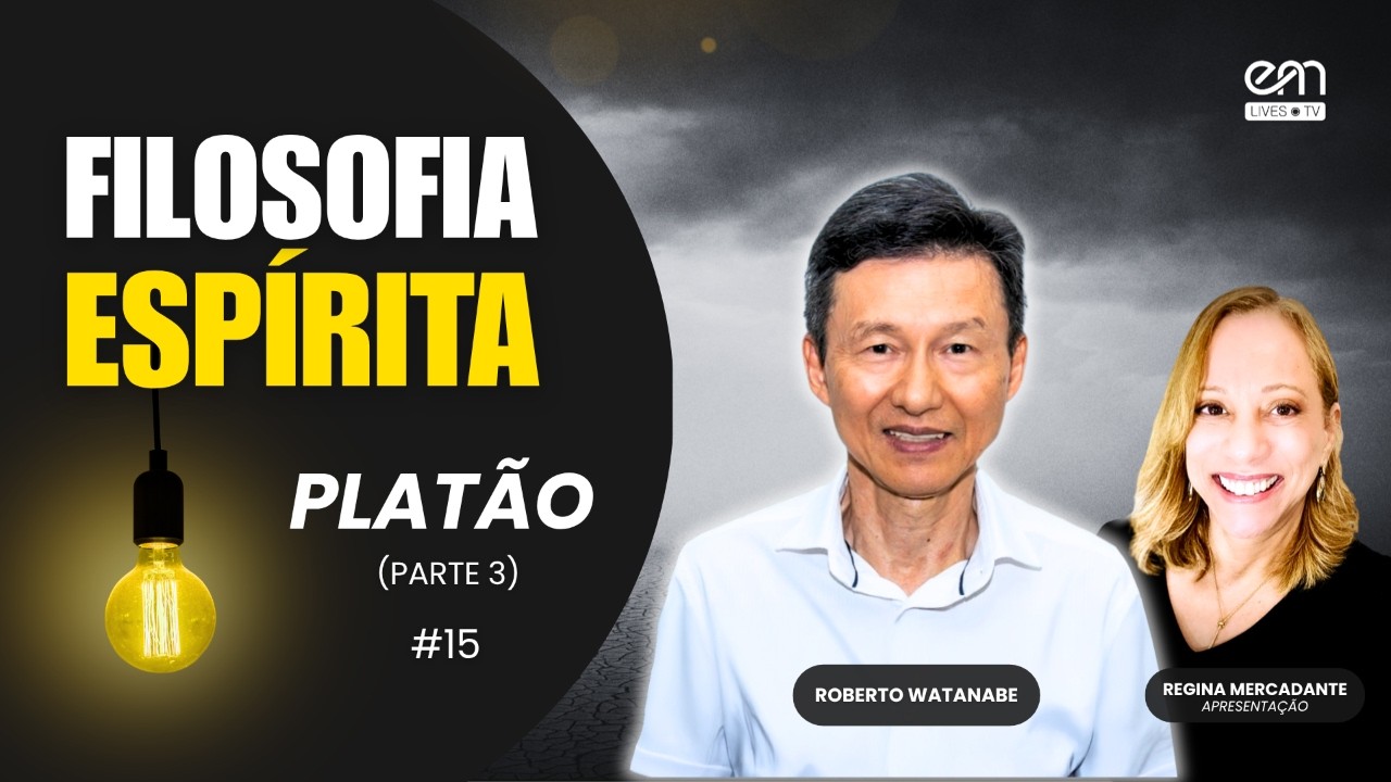 🌟 Produção Exclusiva EM Lives TV – Espiritismo e Mediunidade

➡️ Série: Filosofia Espírita — Episódio #15 — O mito da caverna — Platão (Parte 3).

📚 Livro: Noções de História da Filosofia Espírita — Manoel Pelicas São Marcos.

🌟 Exposição: Roberto Watanabe (SP).
🎤 Apresentação: Regina Mercadante (SP).

📅  Sexta-feira — 04/09/2026.
🕗 19h30 🇧🇷

🌟 Roberto Watanabe é filósofo e foi presidente da FEESP - Federação Espírita  do Estado de São Paulo. Atualmente é presidente do Conselho Deliberativo da FEESP.

🌟 Regina Mercadante é criadora de conteúdo digital e expositora espírita. É fundadora e diretora da EM Digital – Espiritismo e Mediunidade, onde produz e conduz estudos, preces e reflexões à luz da Doutrina Espírita. Atua como voluntária no Instituto Espírita de Educação (SP).

🔹 A série Filosofia Espírita é um espaço de reflexão e estudo do pensamento espírita como filosofia de vida: uma visão que investiga a origem das ideias, o sentido moral da existência e a transformação interior, iluminando escolhas e fortalecendo a consciência no bem. A partir da literatura espírita e do diálogo com a história do pensamento, buscamos compreender o espiritismo em sua dimensão filosófica, ética e espiritual, como roteiro seguro de renovação e esperança.

▶️  Acesse a playlist:
https://www.youtube.com/playlist?list=PL6S9KEn3CGmVzTIwYsxqARUMxEAOuh2nh

▶️  Conheça o nosso canal:
YouTube - https://www.youtube.com/espiritismoemediunidade

🔹 Produção: EM Lives TV - https://emlives.tv/
🔹 Realização: EM Digital -  Espiritismo e Mediunidade.

🌐 Acesse as nossas mídias sociais:

🔹 Site – https://emlives.tv
🔹 Facebook – https://www.facebook.com/espiritismoemediunidade
🔹 Instagram – https://www.instagram.com/espiritismo.mediunidade
🔹 TikTok – https://www.tiktok.com/@espiritismoemediunidade
🔹 Kwai – https://kwai.com/@Emlivestv
🔹 X – https://x.com/EMediunidade

#emlivestv #filosofiaespirita #espiritismoemediunidade #espiritismo #emdigital #robertowatanabe #feesp #reginamercadante #manoeppelicas #historiadafilosofiaespirita #kardec #feraciocinada #doutrinaespirita #jesus #platao #omitodacaverna
