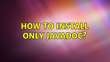 How to install only javadoc?