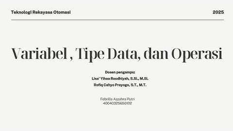 Mengenal Variabel dan Operasi Sederhana Dalam Pemrograman