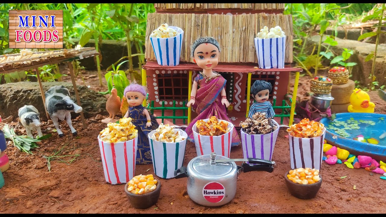 Miniature PopCorn Recipe | Mini PopCorn Shop Style | Caramel PopCorn| Chocolate PopCorn |Puppet show