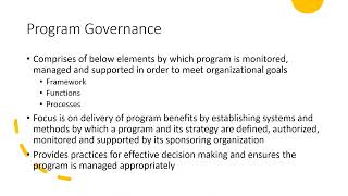 Program Management - Program Governance