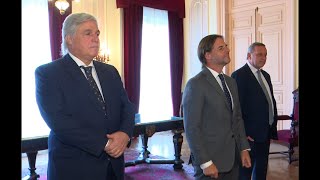 Imagenes de presentacion de cartas credenciales al presidente Lacalle Pou