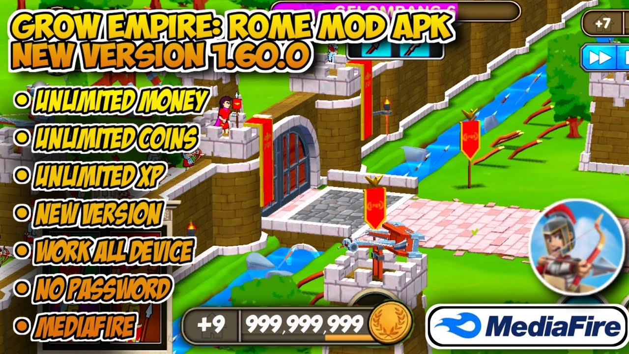 GROW EMPIRE ROME MOD APK NEW VERSION 1.60.0 NO PASSWORD
