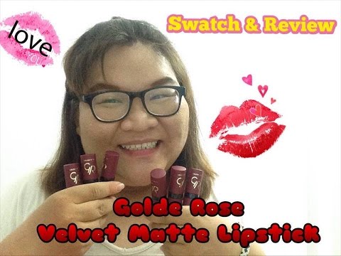 Bảng Màu Son Golden Rose - [SWATCH & REVIEW] GOLDEN ROSE VELVET MATTE LIPSTICK