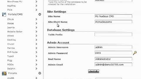 Installing Nucleus using Softaculous
