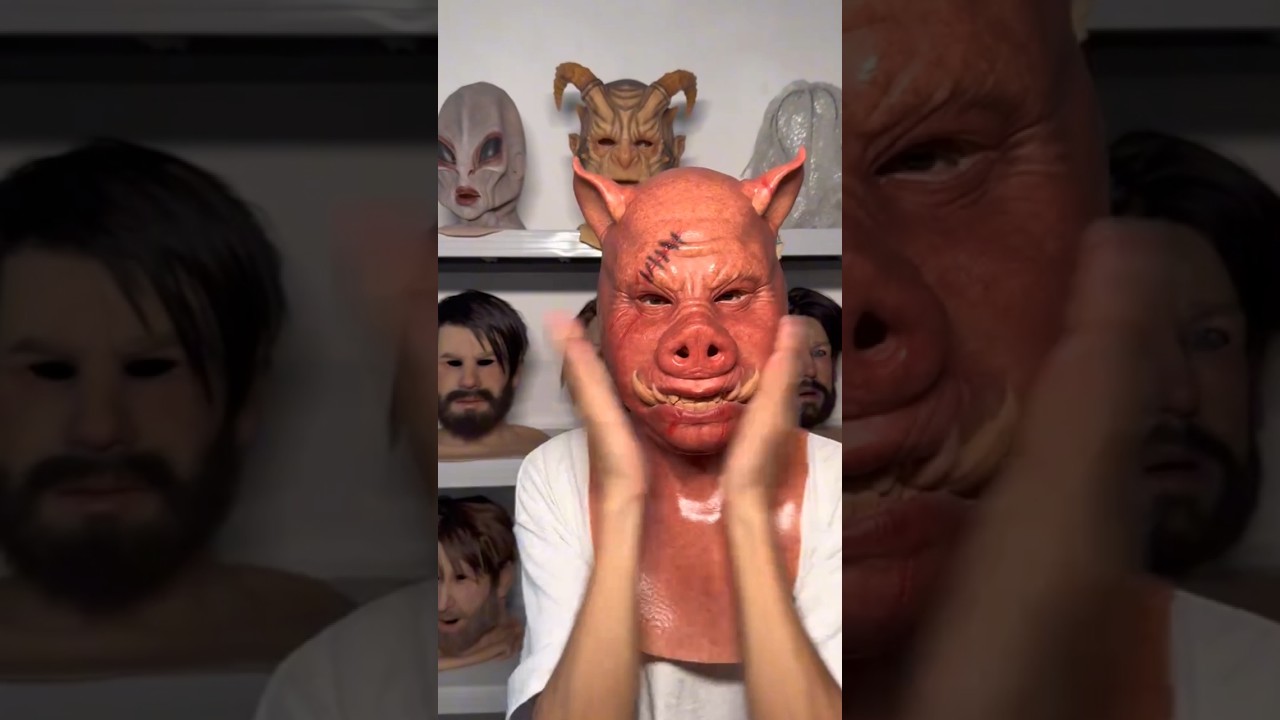 papa is wearing a pig mask🐖 🎭 