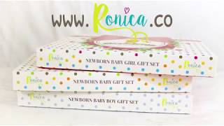 Ronica baby memory gift set: Modern Baby Memory Book + Huge pack of 32 Baby Stickers
