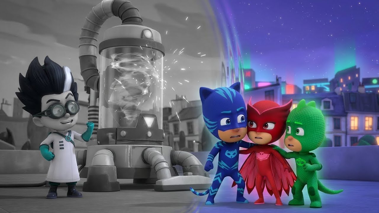 The Color Siphon! 🌟📉 No Powers PJ Masks Full Episode: Daytime Kids Save the Night from Romeo!