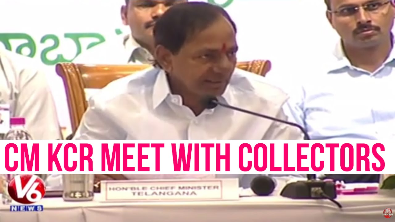 CM KCR addresses in conference with district collectors in Hyderabad(17-04-2015)
