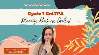 Cycle 1 CalTPA Planning Readiness Checklist