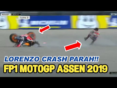 FP1 Motogp ASSEN 2019: Quartararo tercepat! Lorenzo crash keras, Rossi tenggelam!