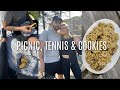 VLOG: having a picnic, playing tennis & chocolate chip oatmeal cookies