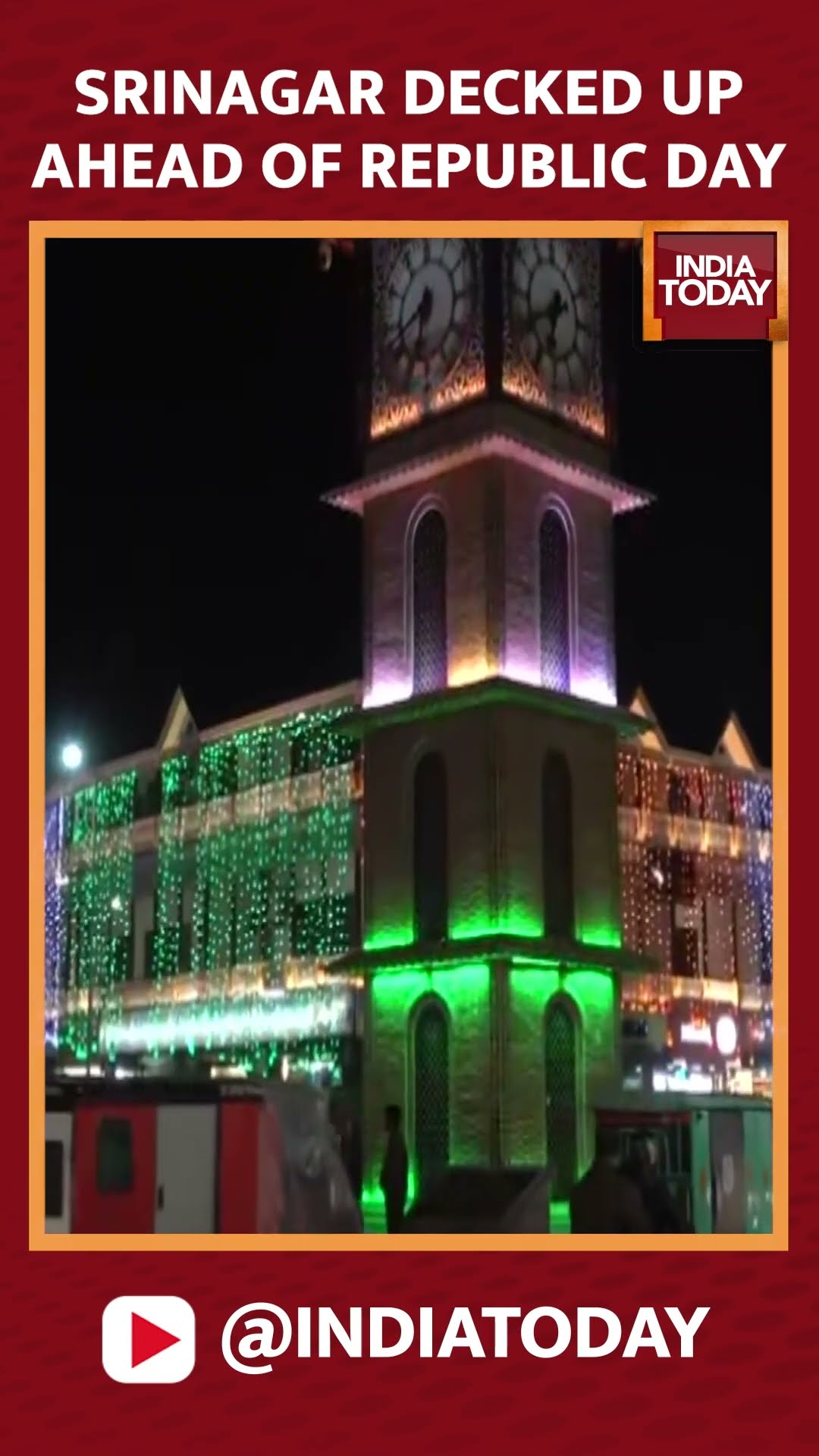 Srinagar Illuminated With Tricolour On Eve Of Republic Day 2025