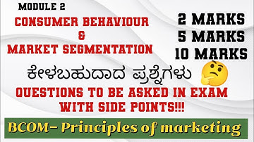 Consumer behaviour & market segmentation - Questions to be asked with answers(Side points)