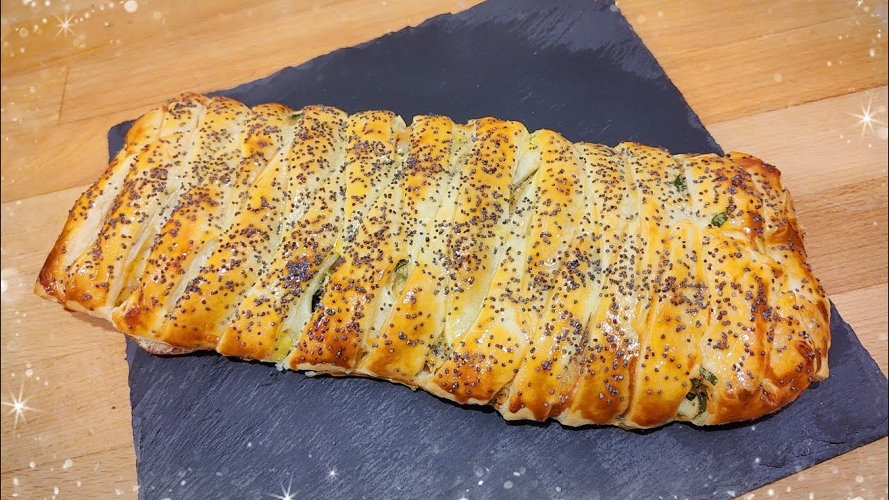 TRESSE FEUILLETÉE au thon pomme de terre fromage recette simple facile et économique