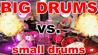 BIG DRUMS vs small drums ft. @DavidColaDrums