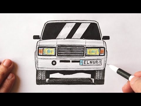 Как нарисовать машину ВАЗ 2107 поэтапно