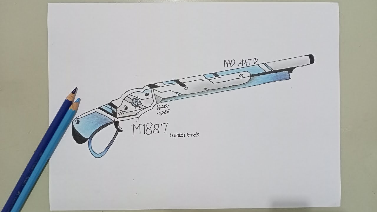 Gambar Senjata Shotgun M1887 Winterlands Free Fire Battlegrounds NAD Art YouTube