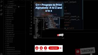 program to print alphabets A to Z &amp; a to z in C++|#youtube#trending #youtubeshorts #shorts #ytshorts