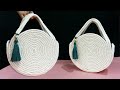 Diy circle rope bag  circle bag tutorial no sew  rope craft ideas