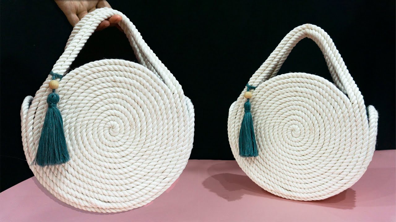 DIY Circle Rope Bag | Circle Bag Tutorial No Sew | Rope Craft Ideas -  YouTube