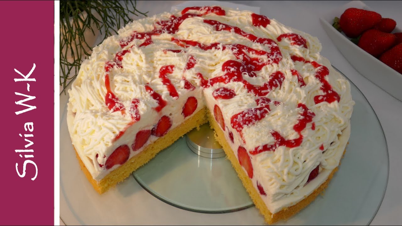 Erdbeer-Spaghettieistorte / Erdbeertorte