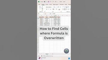 How to Find Cells where Formula is Overwritten in Excel