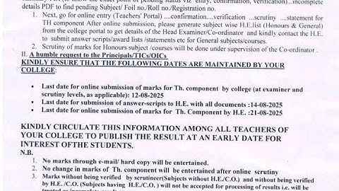 ||CU  2025 SEM-6 Results Expected Date||BA BsC BCOM|\