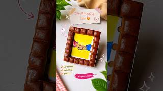 Wait… This Chocolate Frame is Made from Cardboard?! 😳🍫 #diy #craft #craftyideas #photoframe #crafty