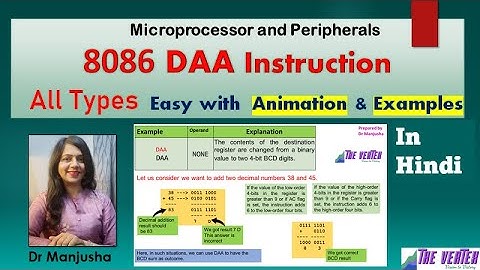 DAA instruction in 8086 with example in hindi