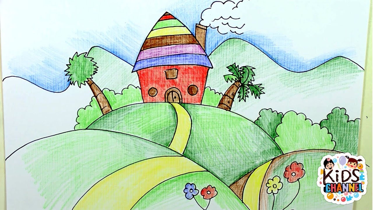 Featured image of post Landscape Colour Pencil Drawing For Kids / 1024x819 landscape drawing for kids free coloring pages printable pictures.