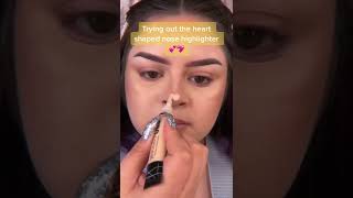 Heart Shaped Nose Highlight Makeup Tutorial Resimi