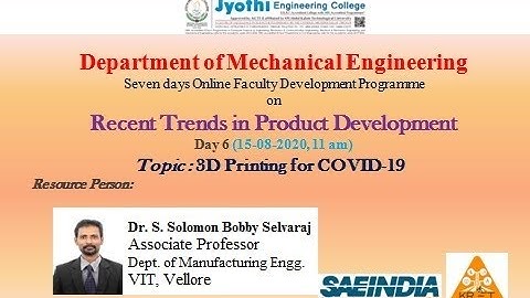 Faculty Development Programme on Recent Trends in Product Development-Day 6