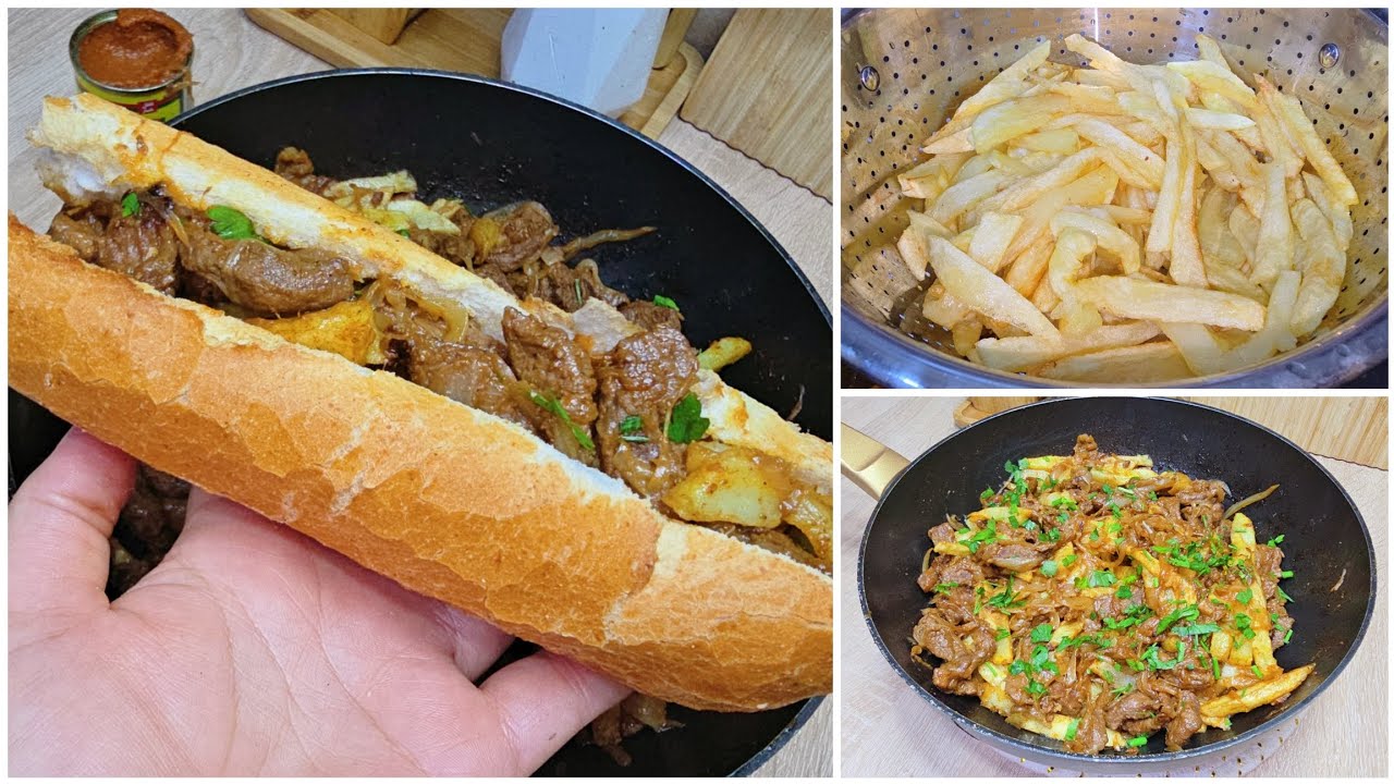 عندكم تكملو اللحم تاع العيد بلا ماتجربوهم😋ساندويتش لحم جزائري طايب زبدة غير فالمقلاة يقتل بالبنة👌