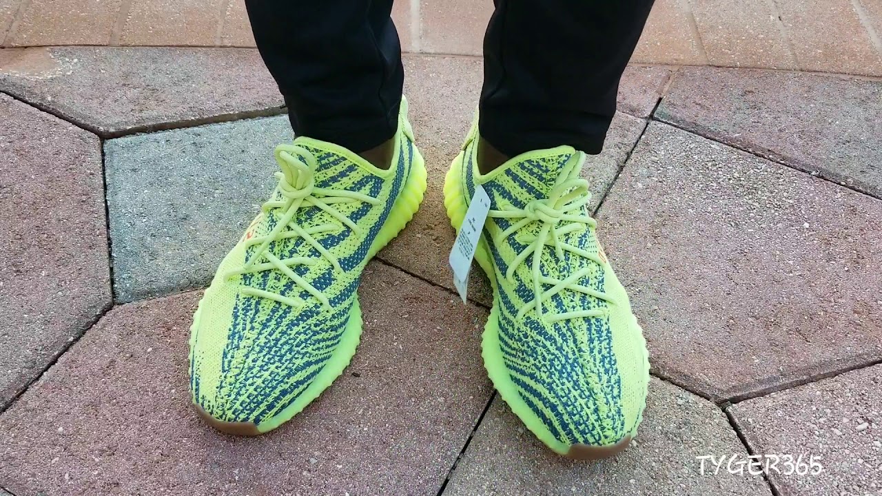 yeezy 35 v2 frozen yellow on feet