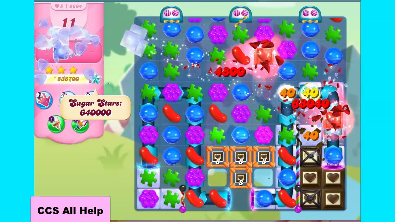 Candy Crush Saga All Help: Candy Crush Saga Level 9664 Tips and video