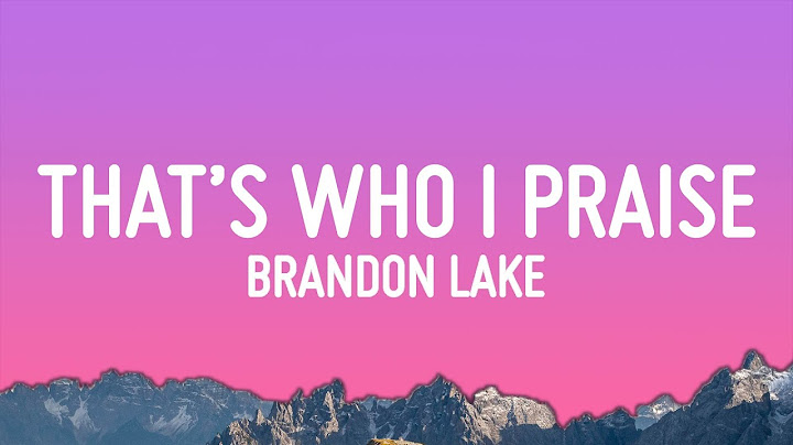 Brandon Lake - That's Who I Praise  (Lyrics)