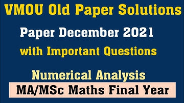 dec 21 MA/MScMT-08 l vmou msc maths classes l vmou old paper solution l vmou msc maths
